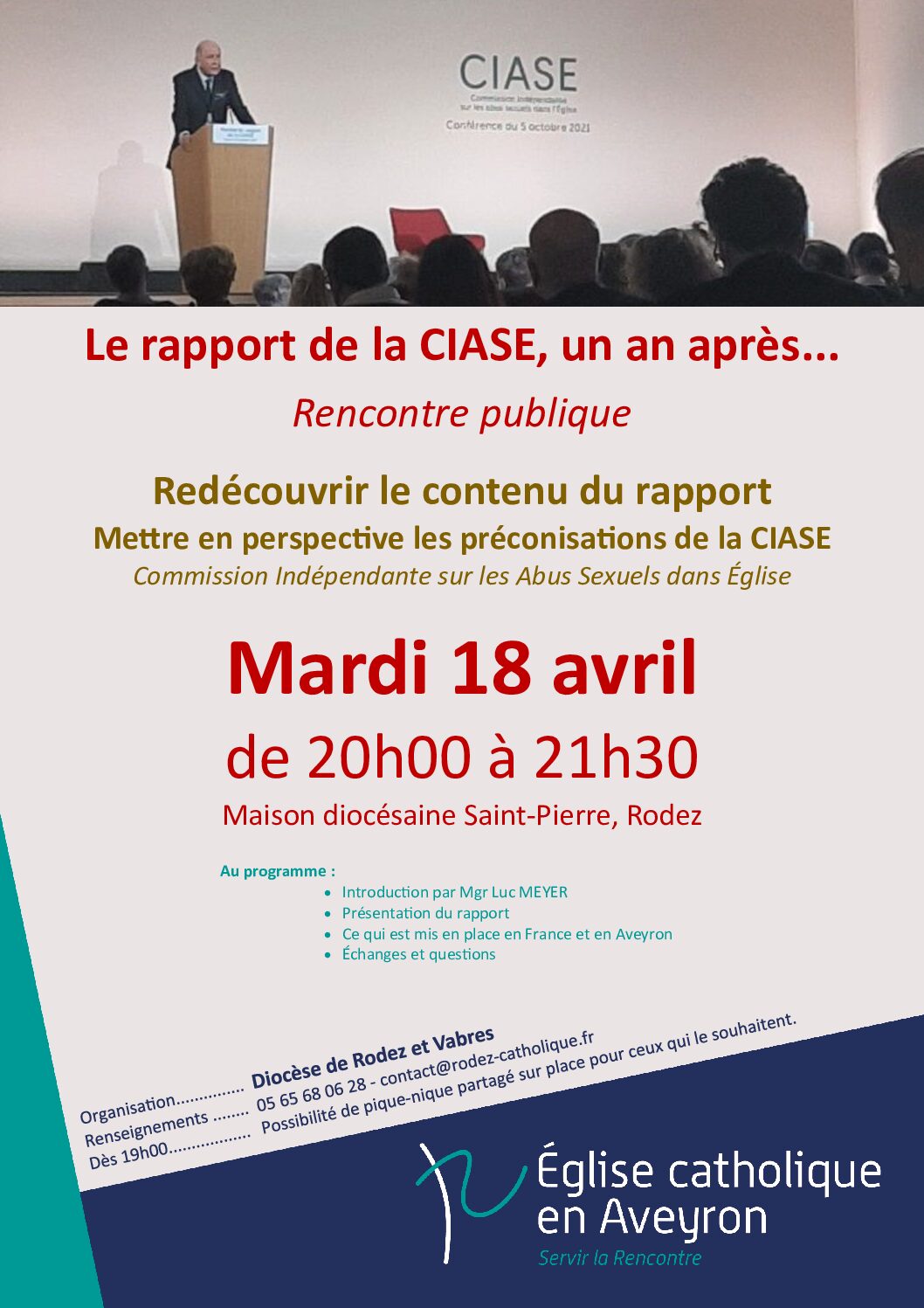 Mardi 18 avril 2023                              Rencontre publique,                             Rapport de la CIASE : un an, après…